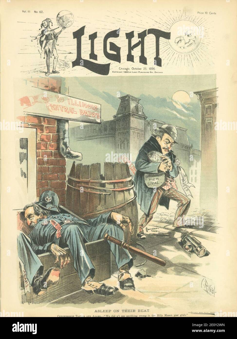 Light, Vol. 3, No. 62 (October 25, 1890) cover. Stock Photo