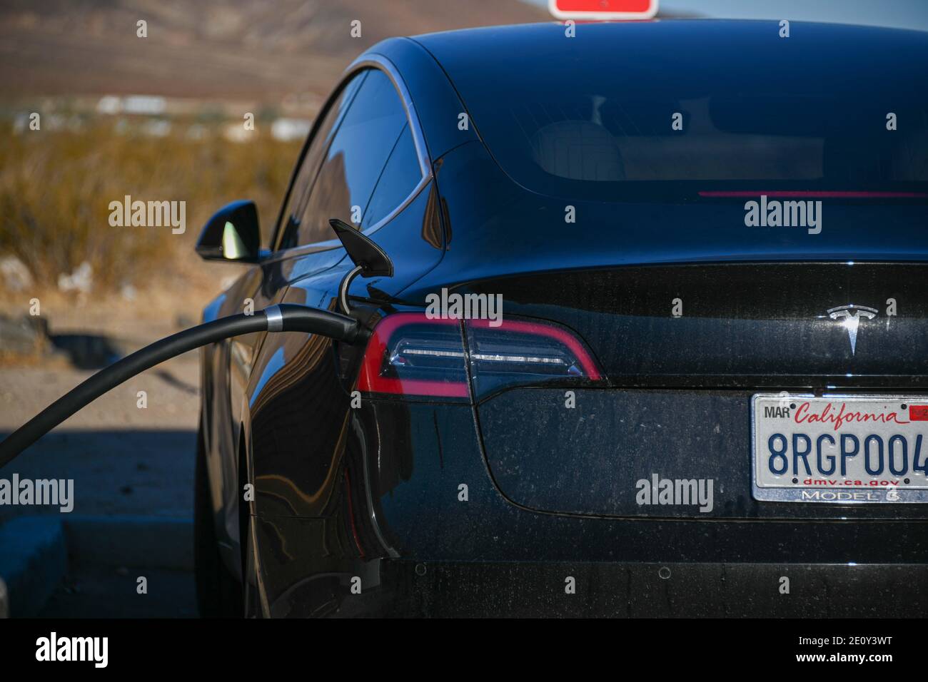 A general view of Tesla Supercharging at Eddie World convenience store