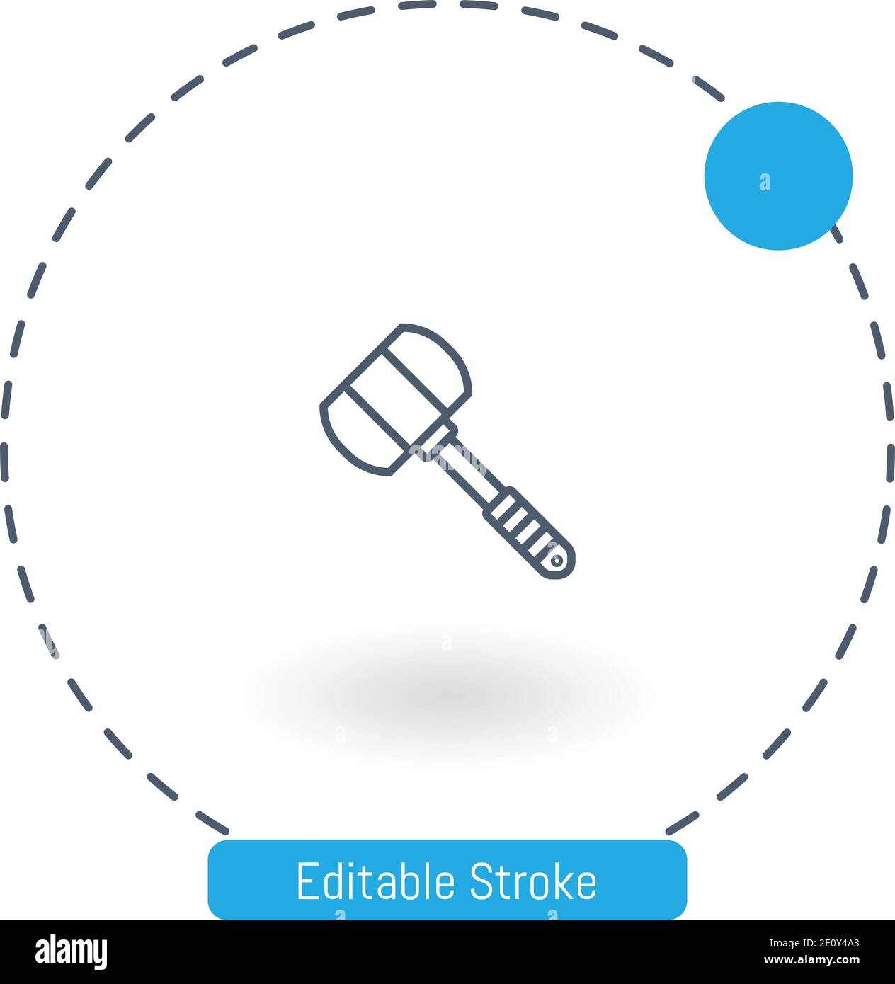 hammer vector icon editable stroke outline icons for web and mobile Stock Vector