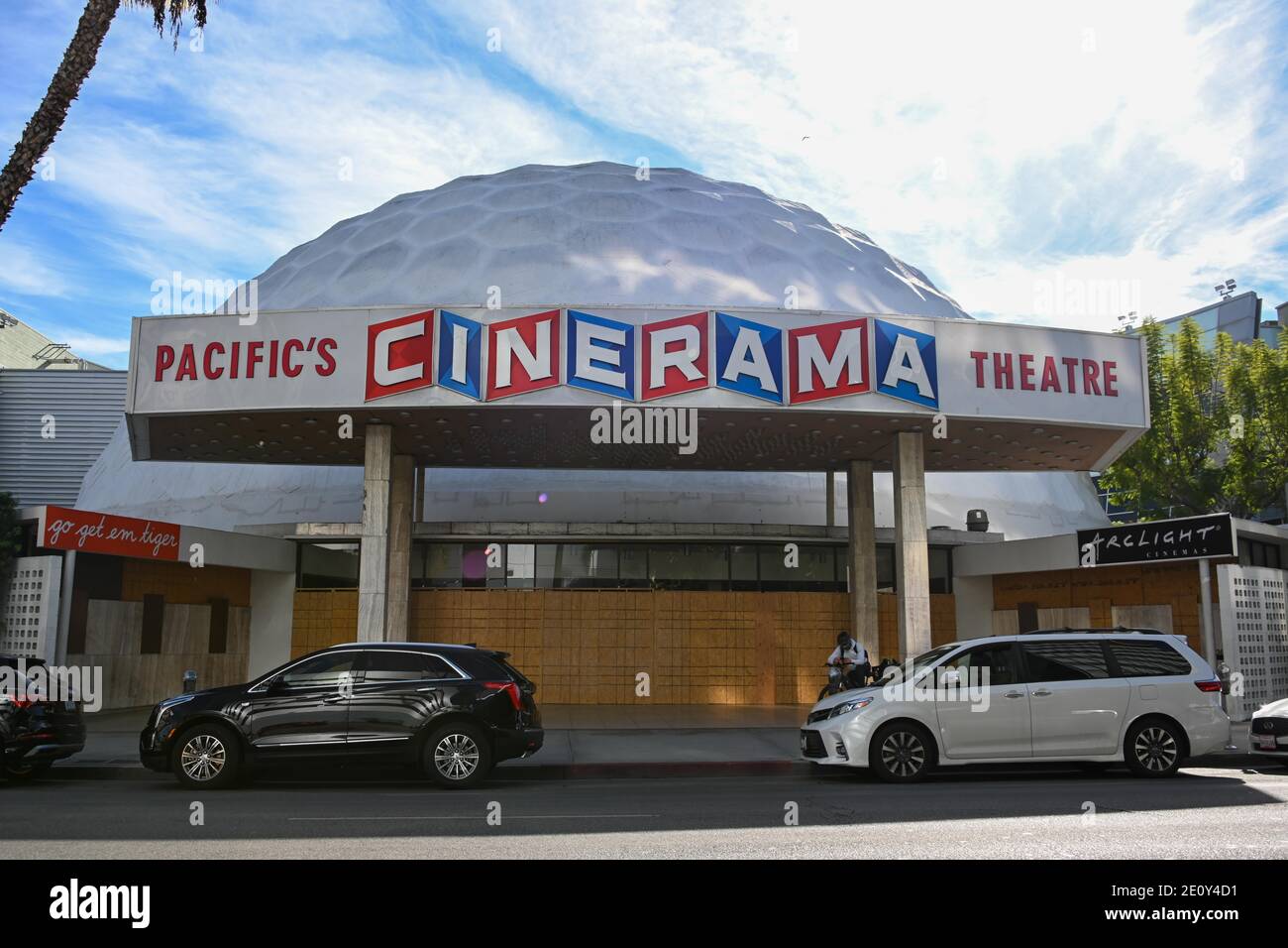 The ArcLight Cinemas Hollywood also known as the Cinerama Dome is seen
