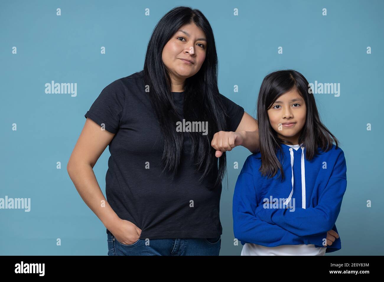 Mexican Mother And Daughter Mother s Day Woman Empowerment Stock