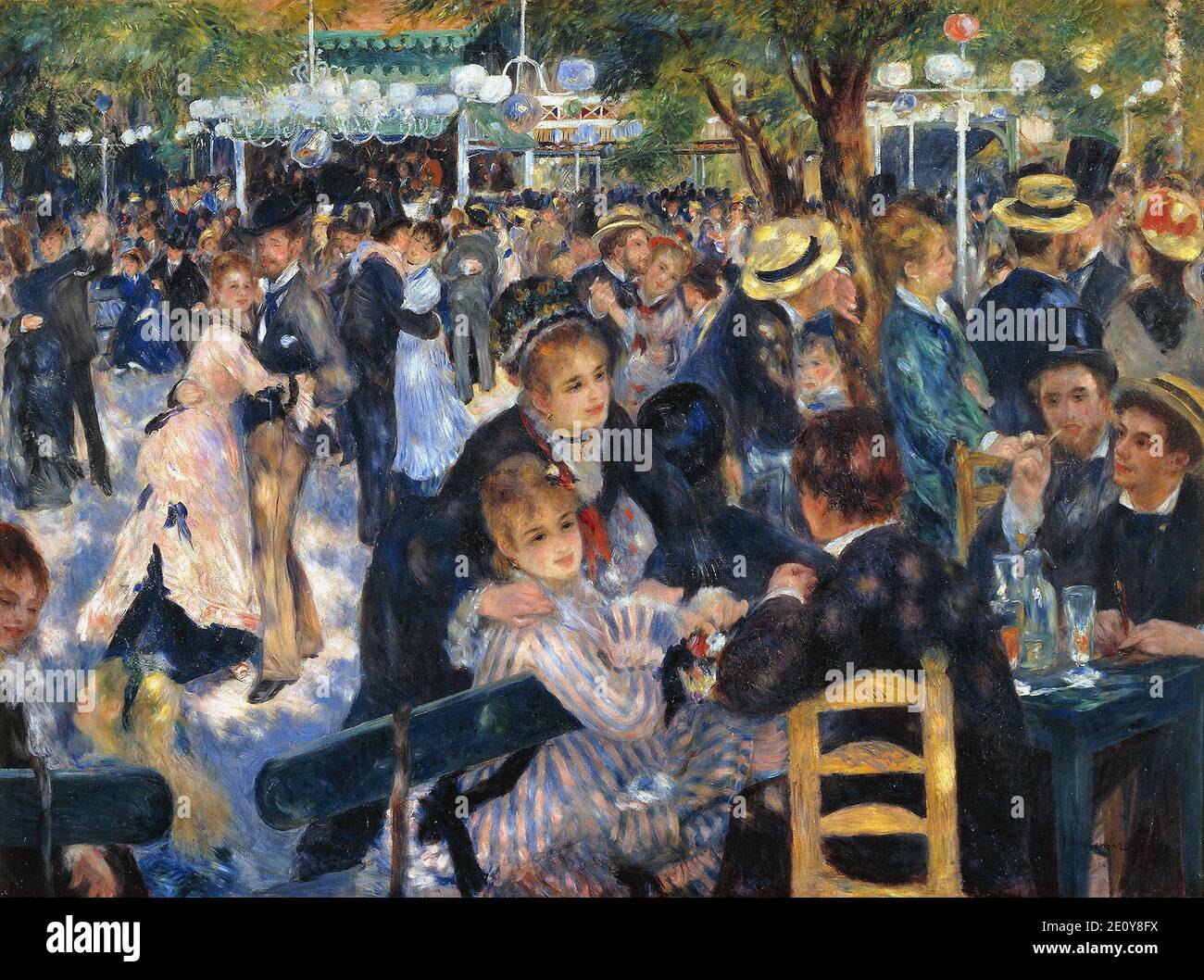 the Dance At Le Moulin De Galette by Pierre-Auguste Renoir 1876. Museum Orsay in Paris, France Stock Photo