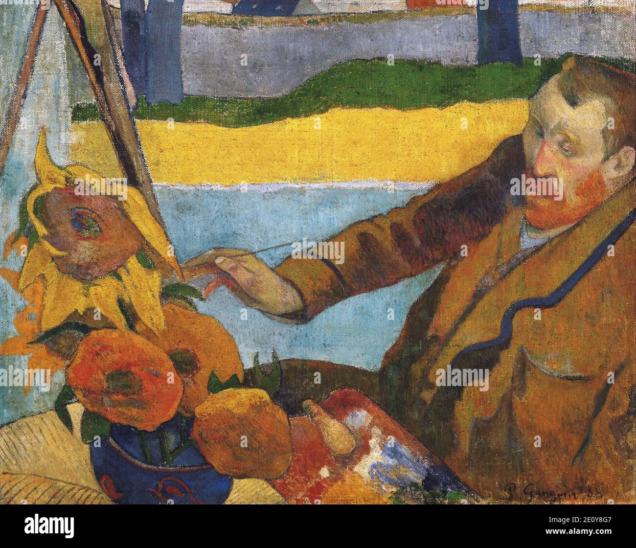 the Portrait Of Vincent Van Gogh by Paul Gauguin 1888. Van Gogh Museum in Amsterdam, Netherlands Stock Photo