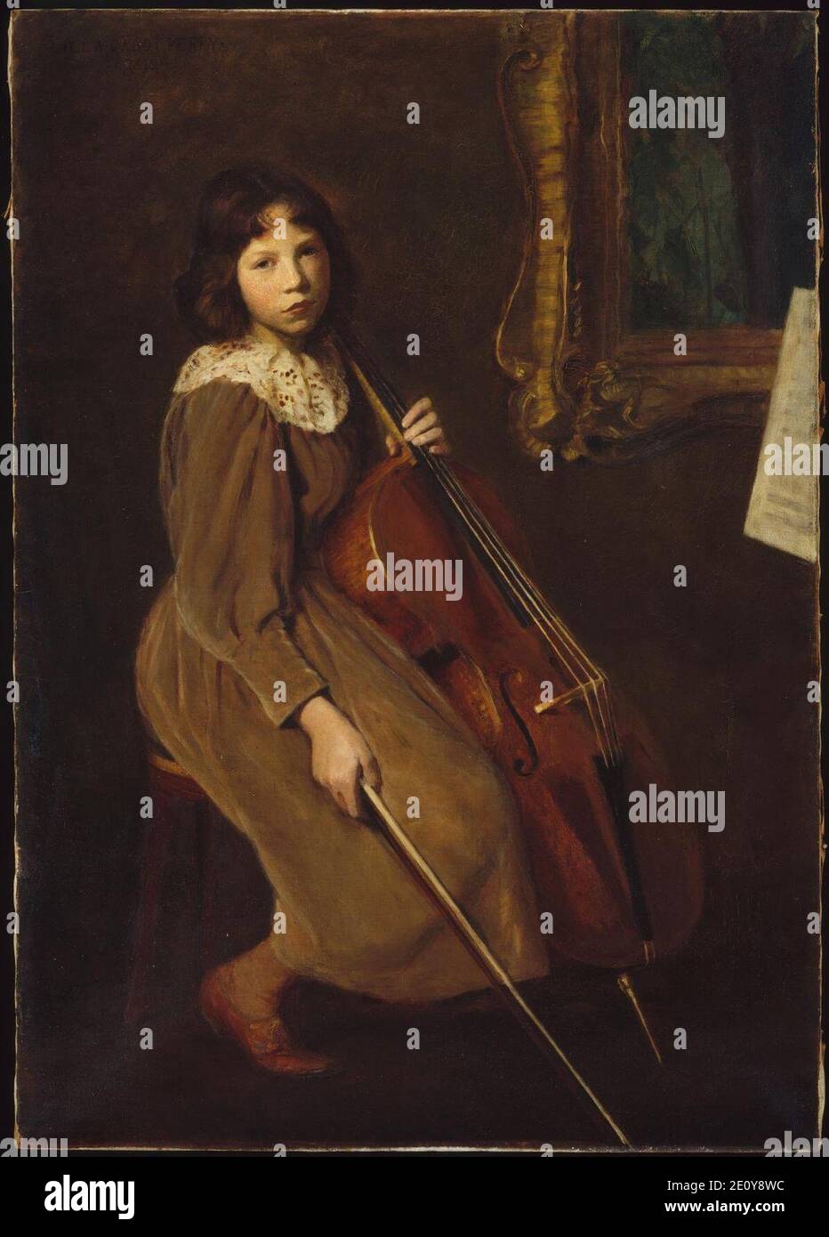 Lilla Cabot Perry - A Young Violoncellist - 13.2905 Stock Photo