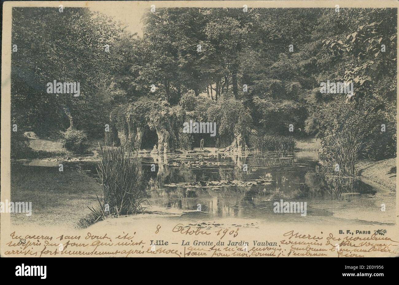 Lille - La Grotte du Jardin Vauban. Stock Photo