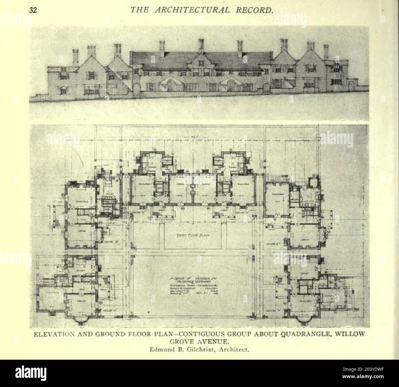 Linden Court Architectural Record January 1916 Stock Photo Alamy