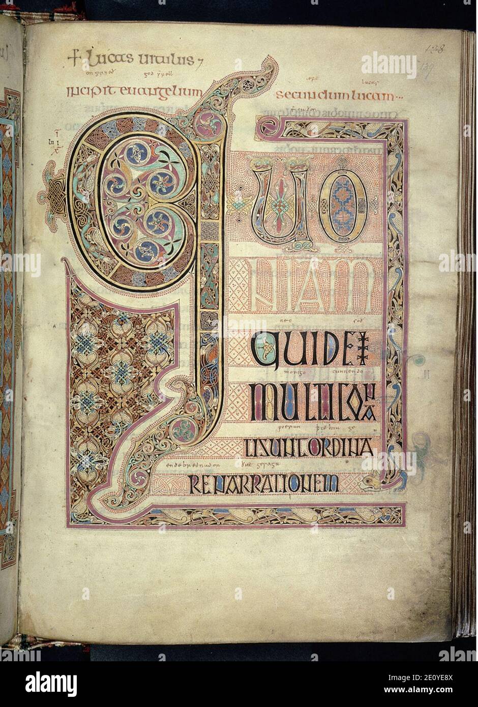 Lindisfarne Gospels folio 139r Stock Photo Alamy