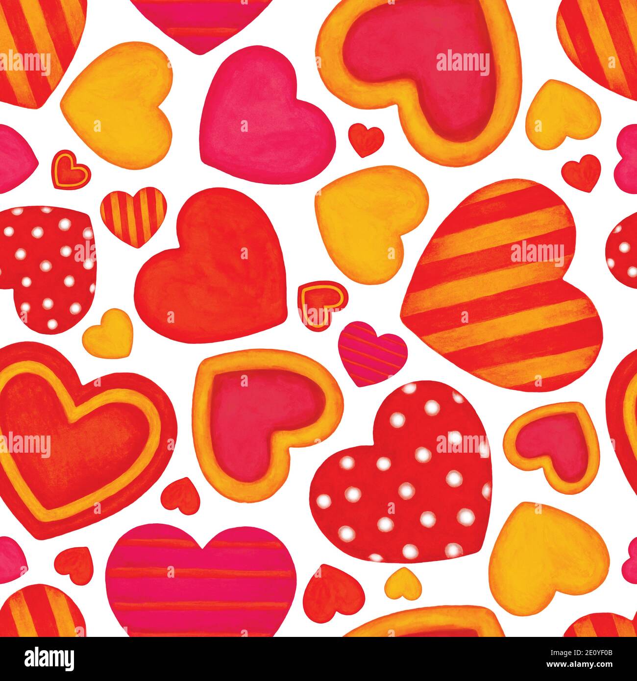 Colorful watercolor hearts pattern hi-res stock photography and images ...