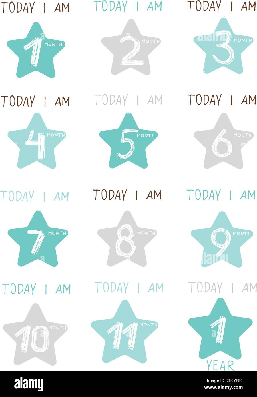 Cute Baby milestone cards. Can use for monthly baby picture Cards and