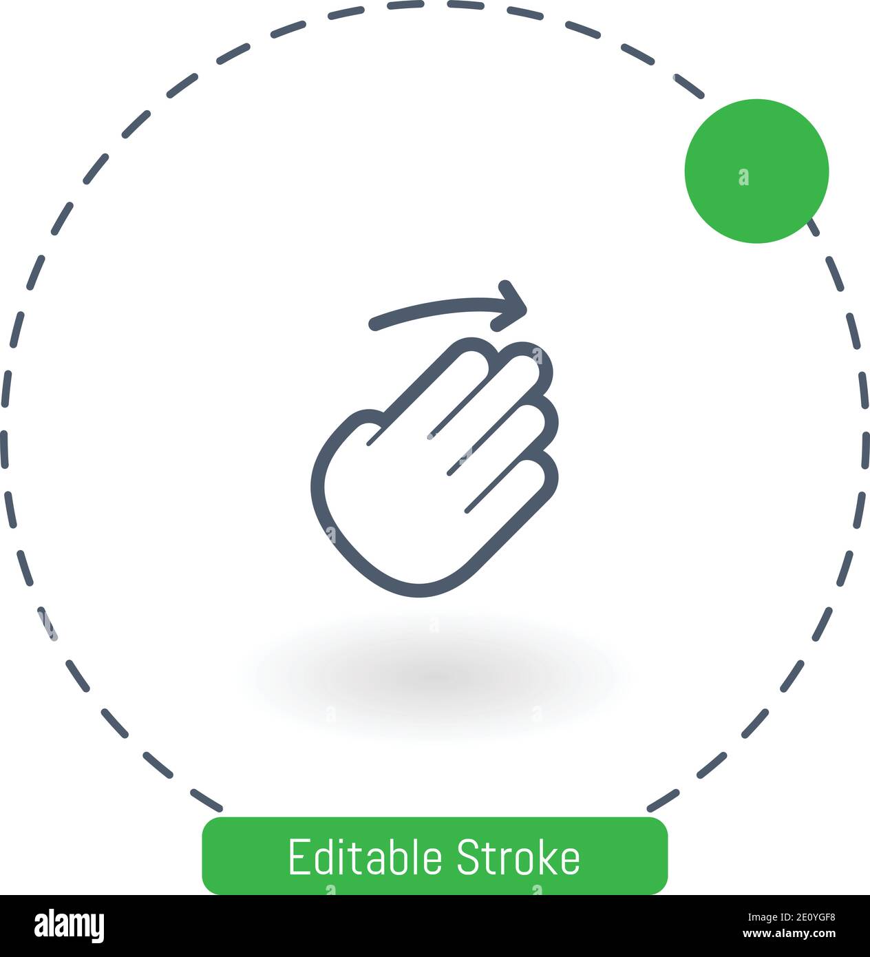 flick right vector icon editable stroke outline icons for web and mobile Stock Vector