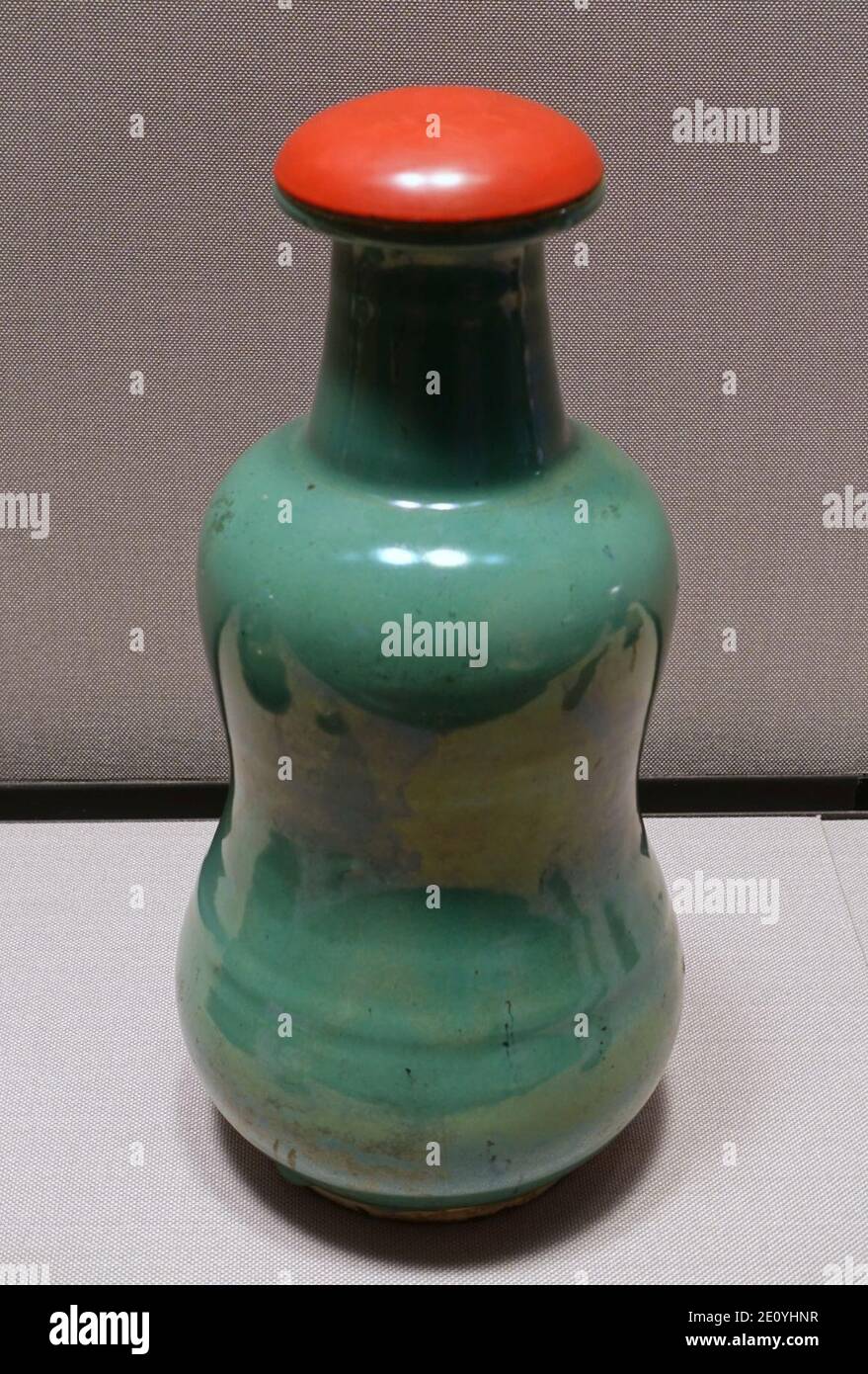 Liquor bottle, Tsuboya ware, Okinawa Main Island, Second Sho dynasty, Ryukyu kingdom, 1800s AD, ceramic Stock Photo
