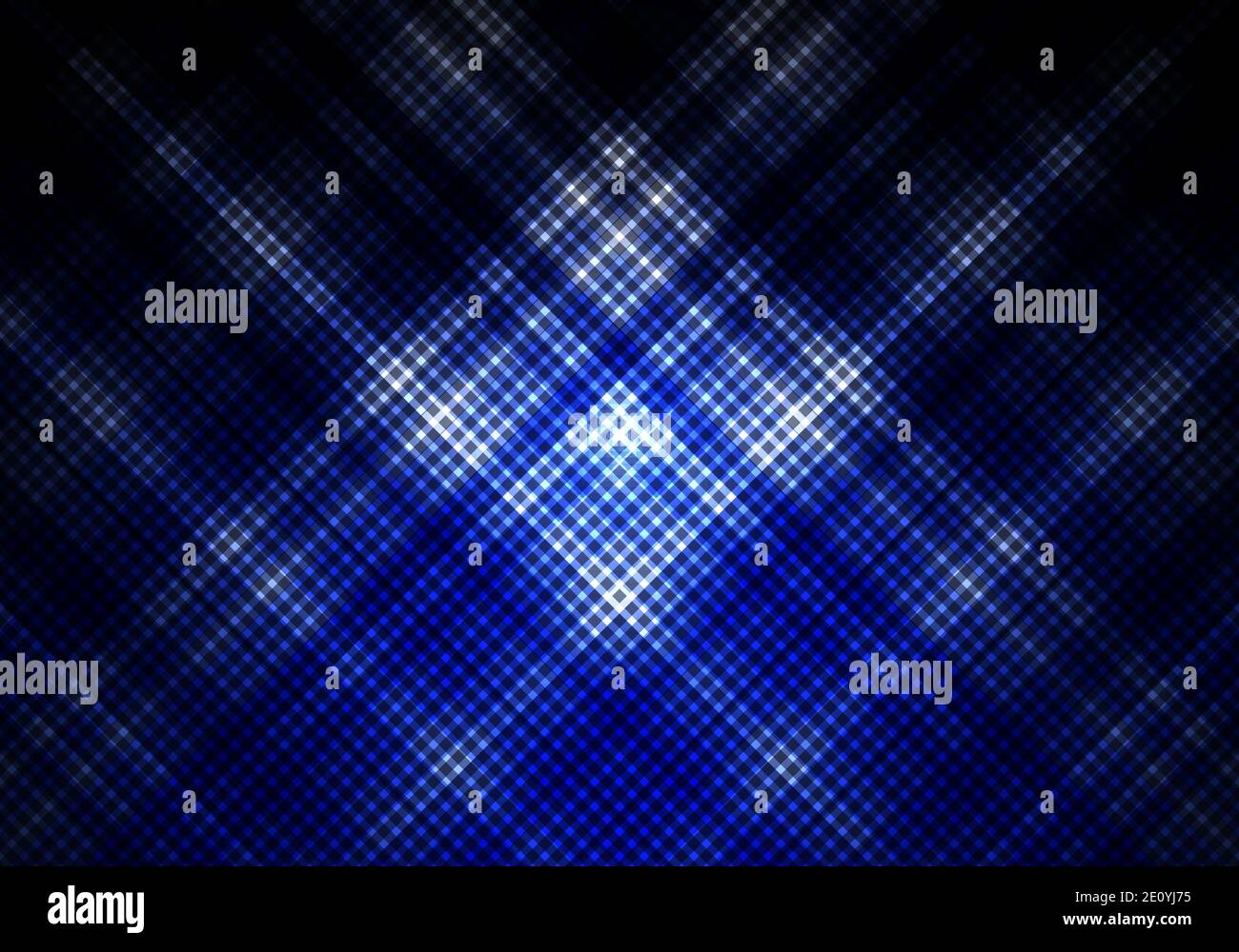 Abstract blue and black color background with square grid diagonal stripes. Geometric minimal pattern. You can use for cover design, brochure, poster, Stock Vector