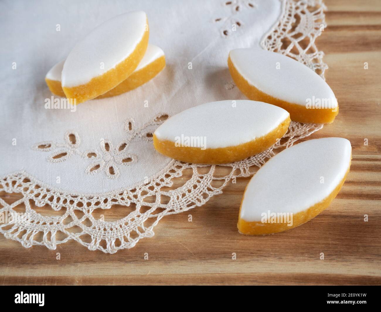 Typical almond sweets from france calissons d'aix Stock Photo - Alamy