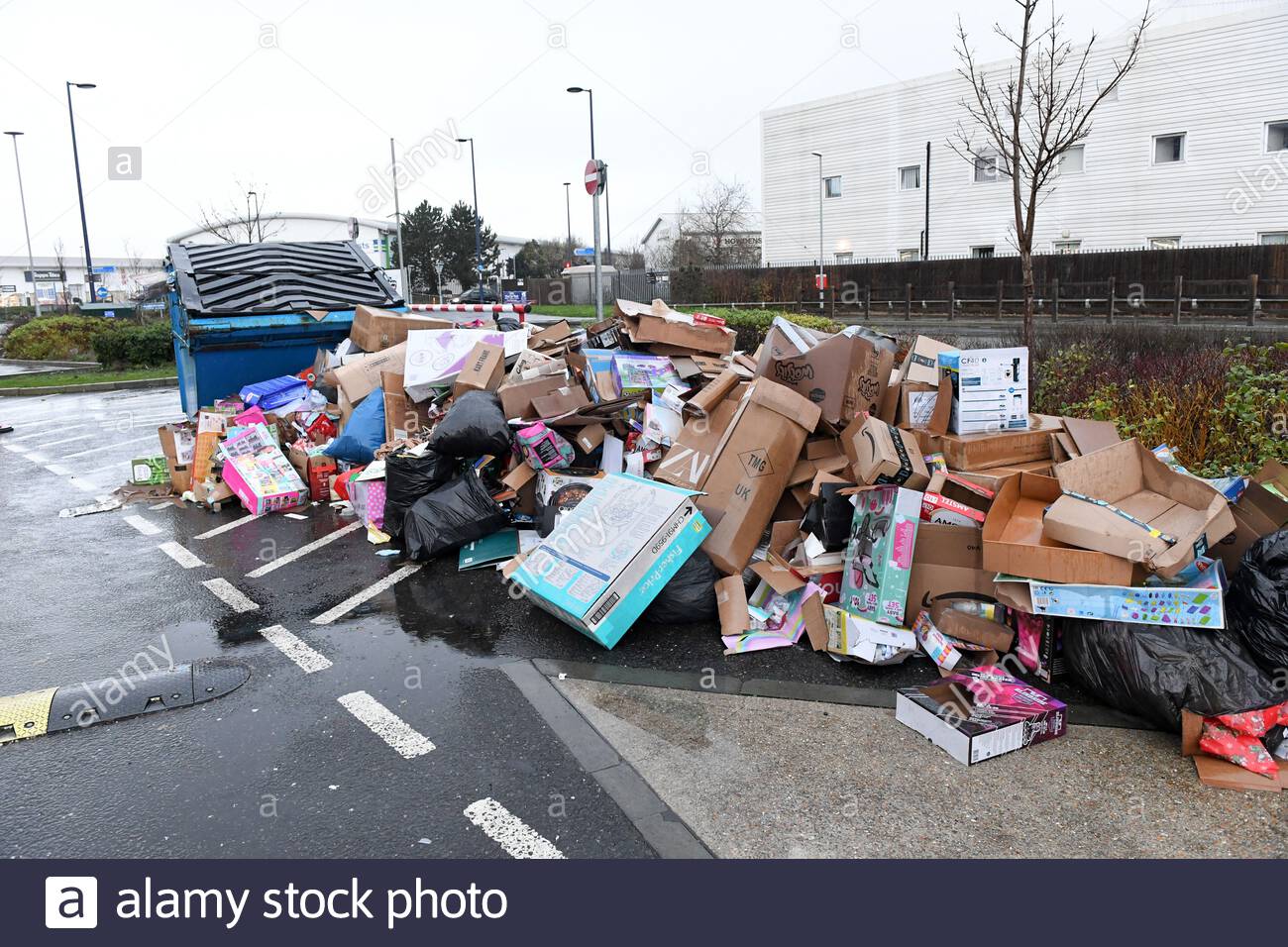 Cardboard Rubbish Skip Recycling High Resolution Stock Photography and