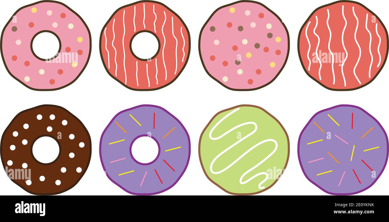 Donuts illustration logo vector template Stock Vector