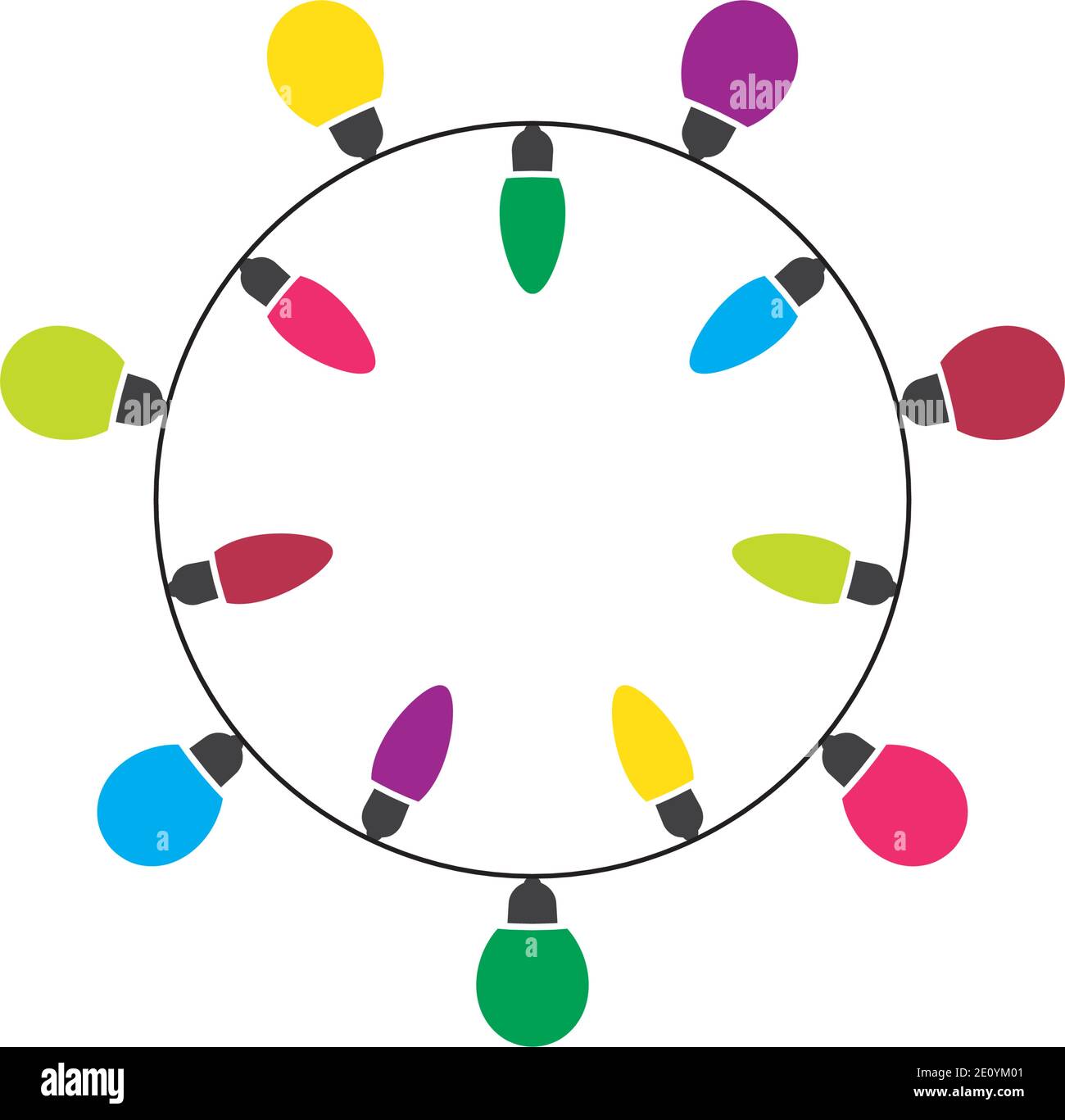 Christmas bulb icon flat design template Stock Vector