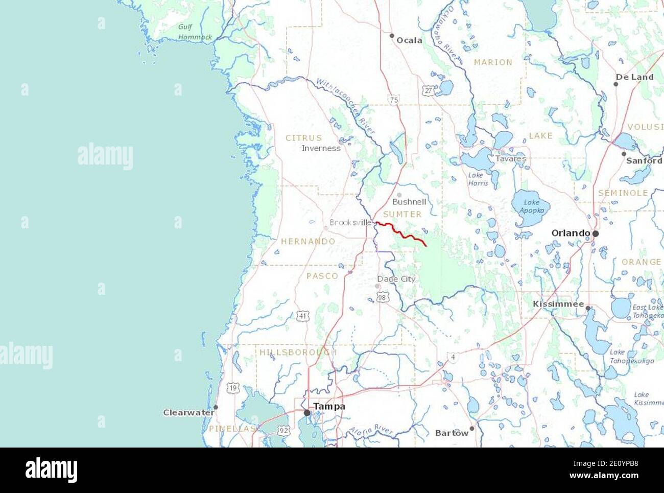 Little Withlacoochee River Map Stock Photo Alamy