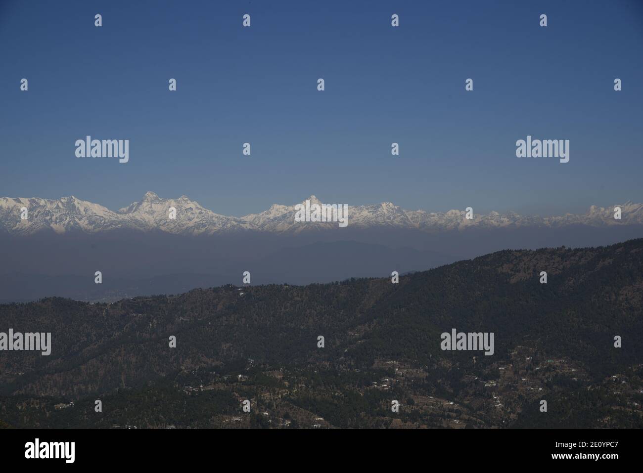 Hindu Lord Shiva Mukteshwar Temple located in Nainital District Uttarakhand state. Famous for Himalayas View and Lord Shiva's Stock Photo