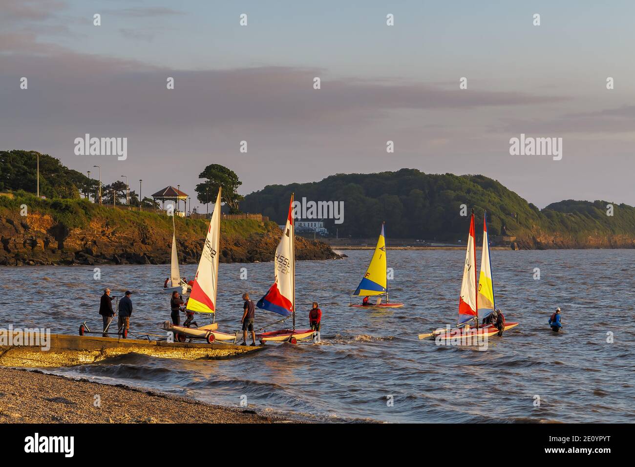 Sailing off Clevedon beach Stock Photo - Alamy