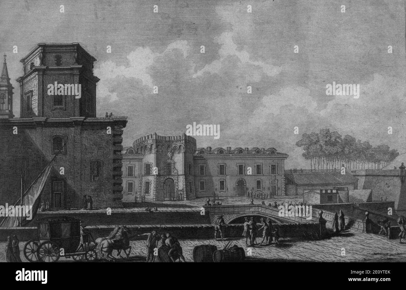 Livorno Prima Porta San Marco (da antica stampa). Stock Photo
