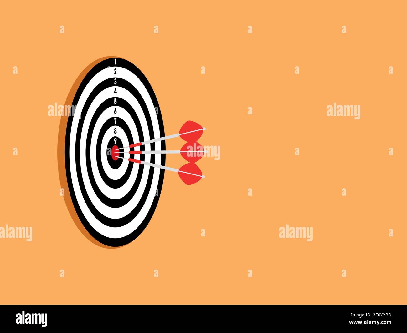 Three arrows hitting center target Stock Vector Images Alamy
