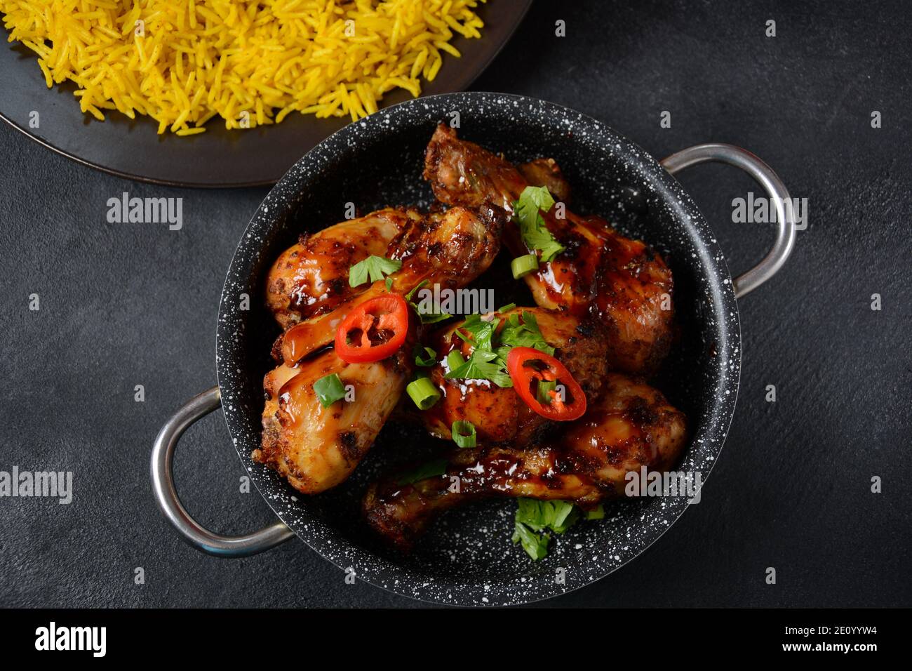 Tandoori chicken with fresh chicken dough and crispy Indian spices and