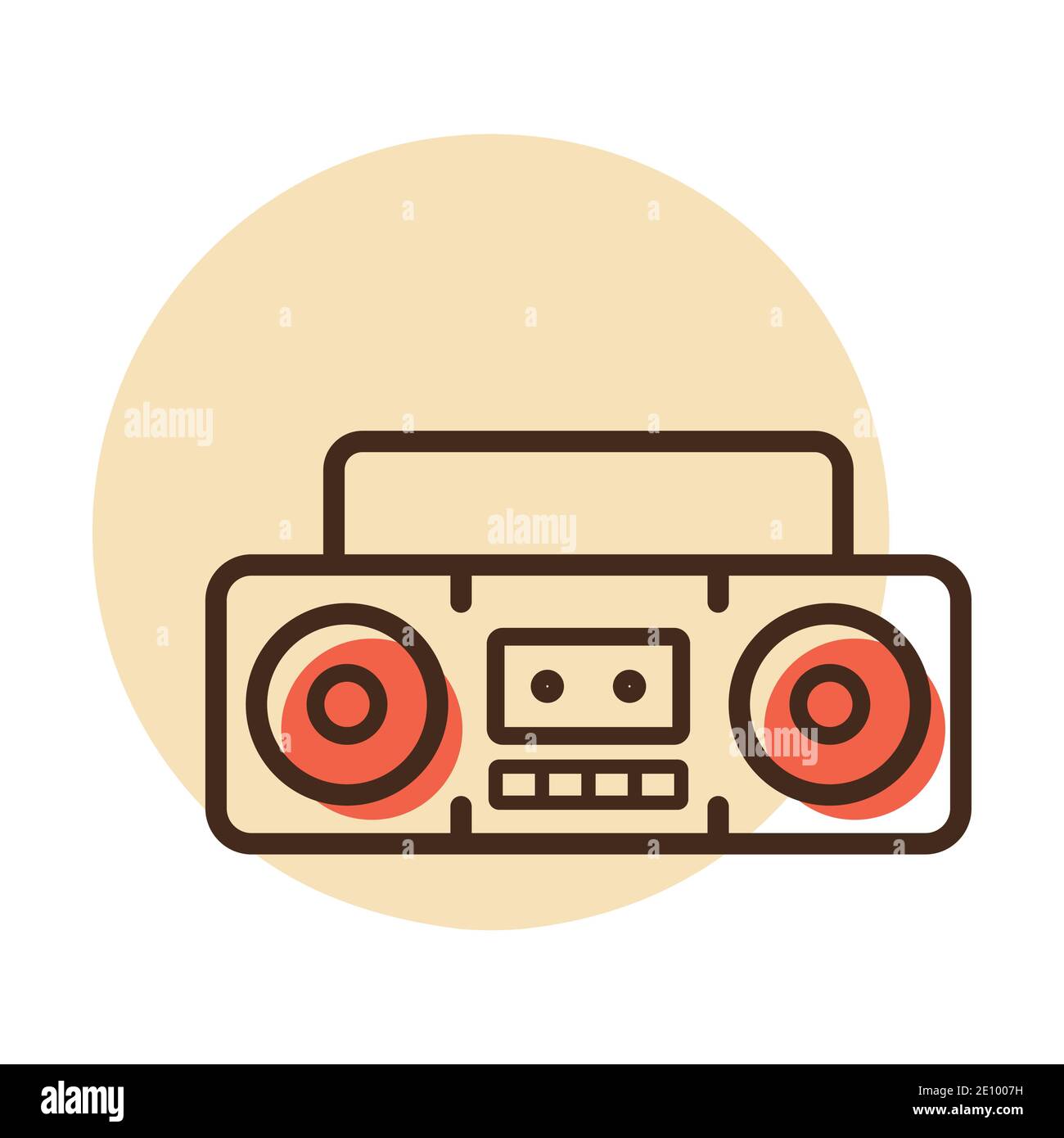 Boombox cassette stereo recorder retro design from the eighties vector
