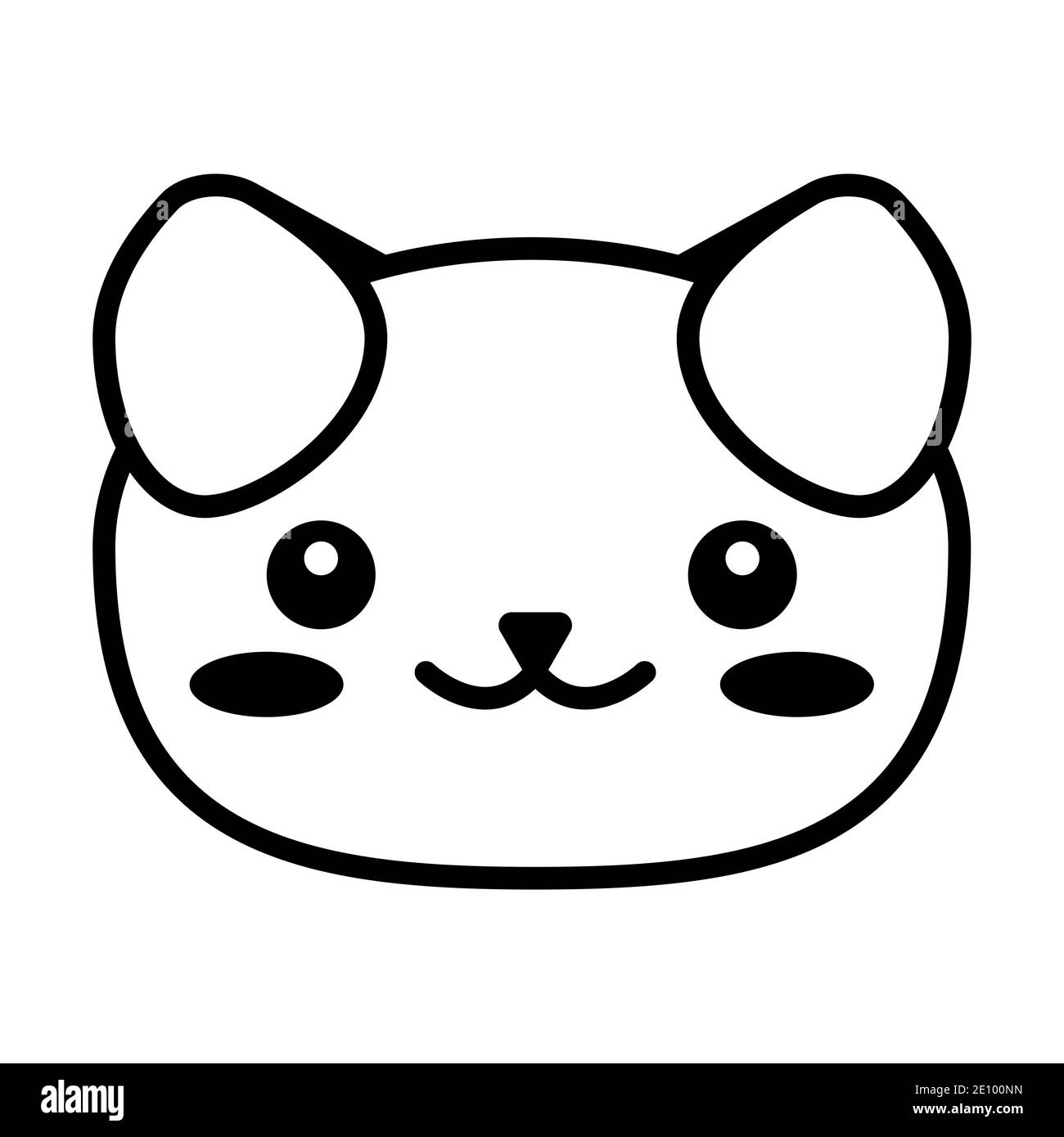 Dog Face, Editable Line, Stroke. Hand Drawn Vector Illustration Character.  Cute Pet Animal. Doodle Cartoon Style. Funny Baby Kids Print. Outline Stock  Vector Image & Art - Alamy
