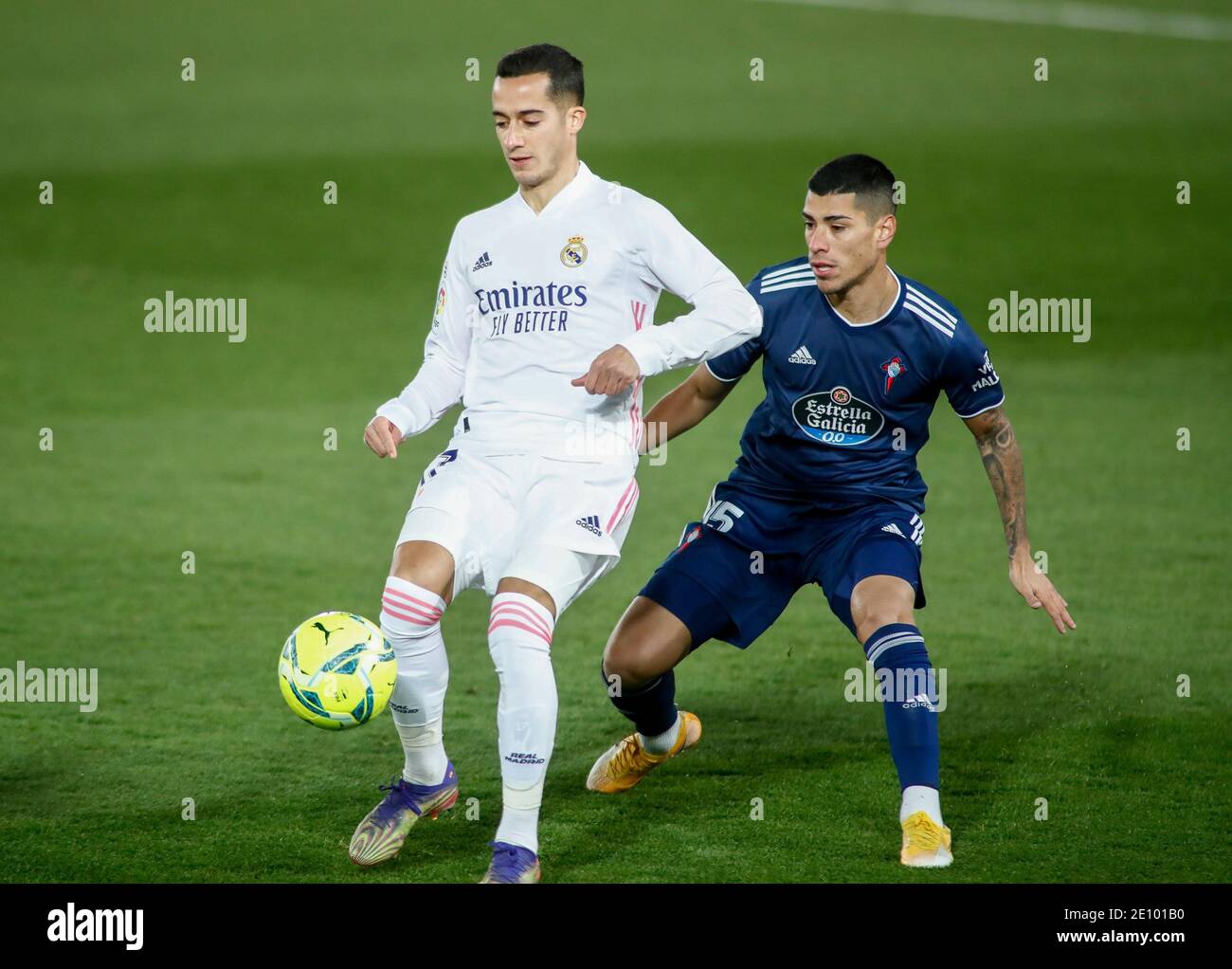 Lucas Vazquez of Real Madrid and Lucas Olaza of Celta in action during the  Spanish championship La Liga football match between / LM Stock Photo - Alamy