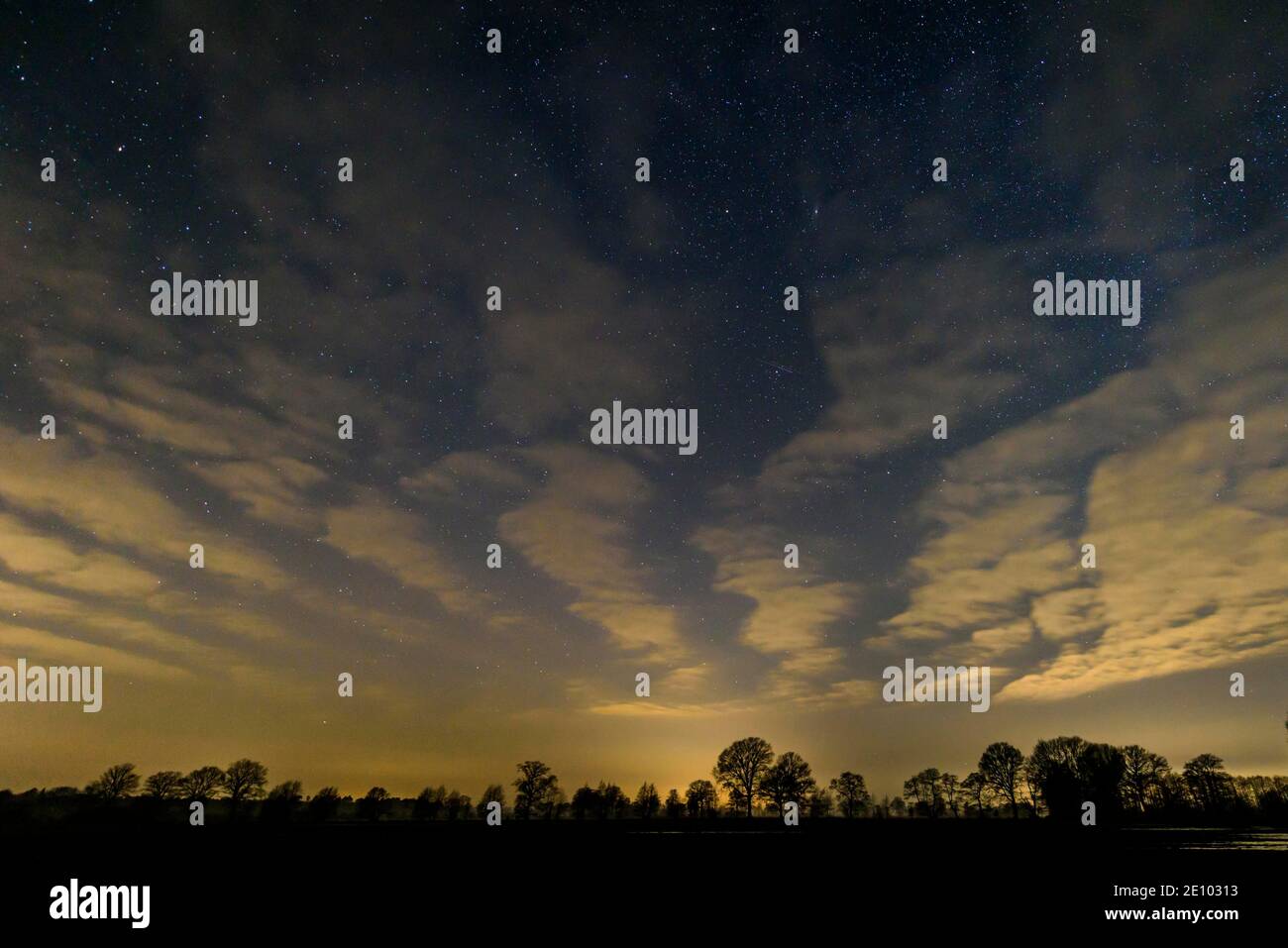Starry sky at night, star, Oldenburger Münsterland, Goldenstedt, Lower Saxony, Germany, Europe Stock Photo
