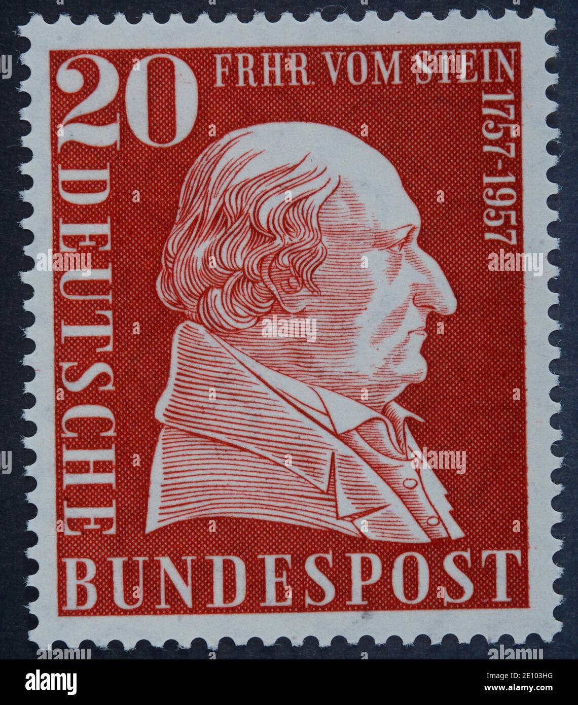 Heinrich Friedrich Karl Reichsfreiherr vom und zum Stein, 1757 ? 1831, commonly known as Baron vom Stein, was a Prussian statesman who introduced the Stock Photo