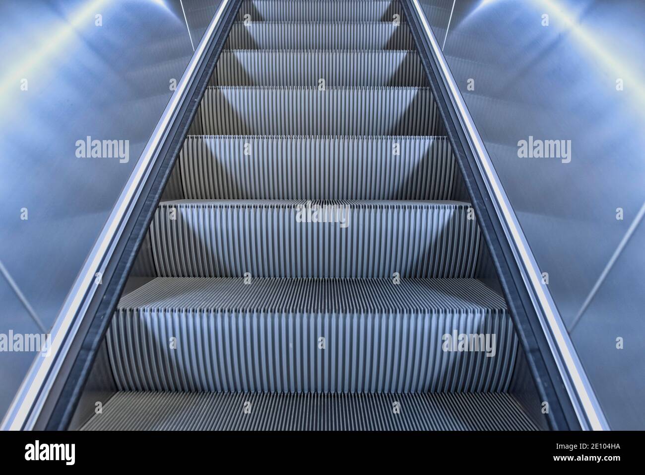 Standing escalator, empty city centres, hard lockdown, Corona crisis, Bad Cannstatt, Stuttgart, Baden-Württemberg, Germany, Europe Stock Photo