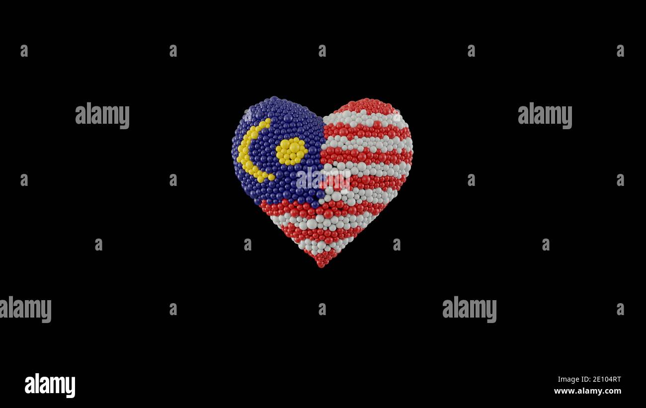 Malaysia National Day. August 31. Independence Day. Heart shape made