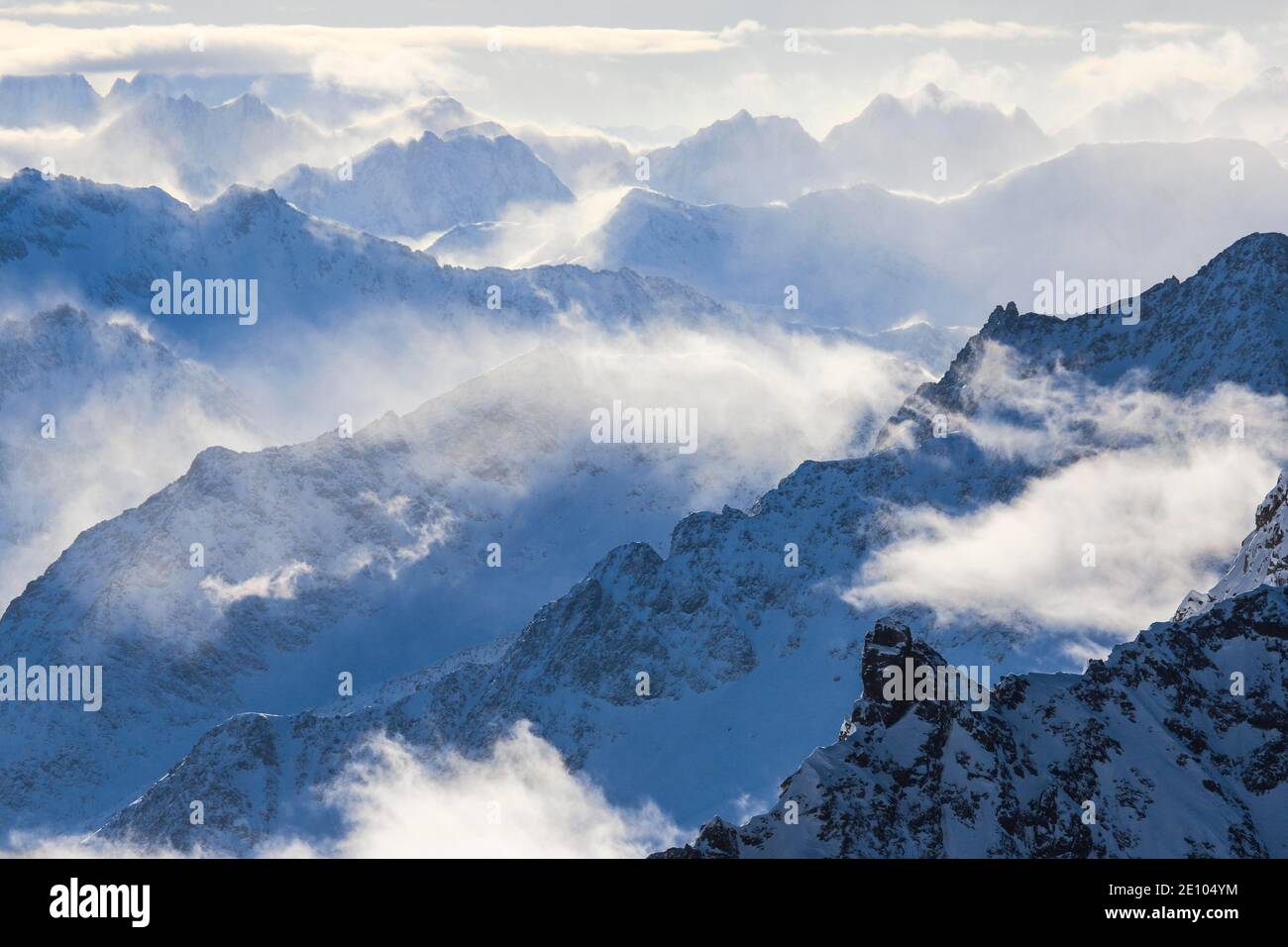 View Titlis on the Alps of Grisons and Uri, Switzerland, Europe Stock Photo