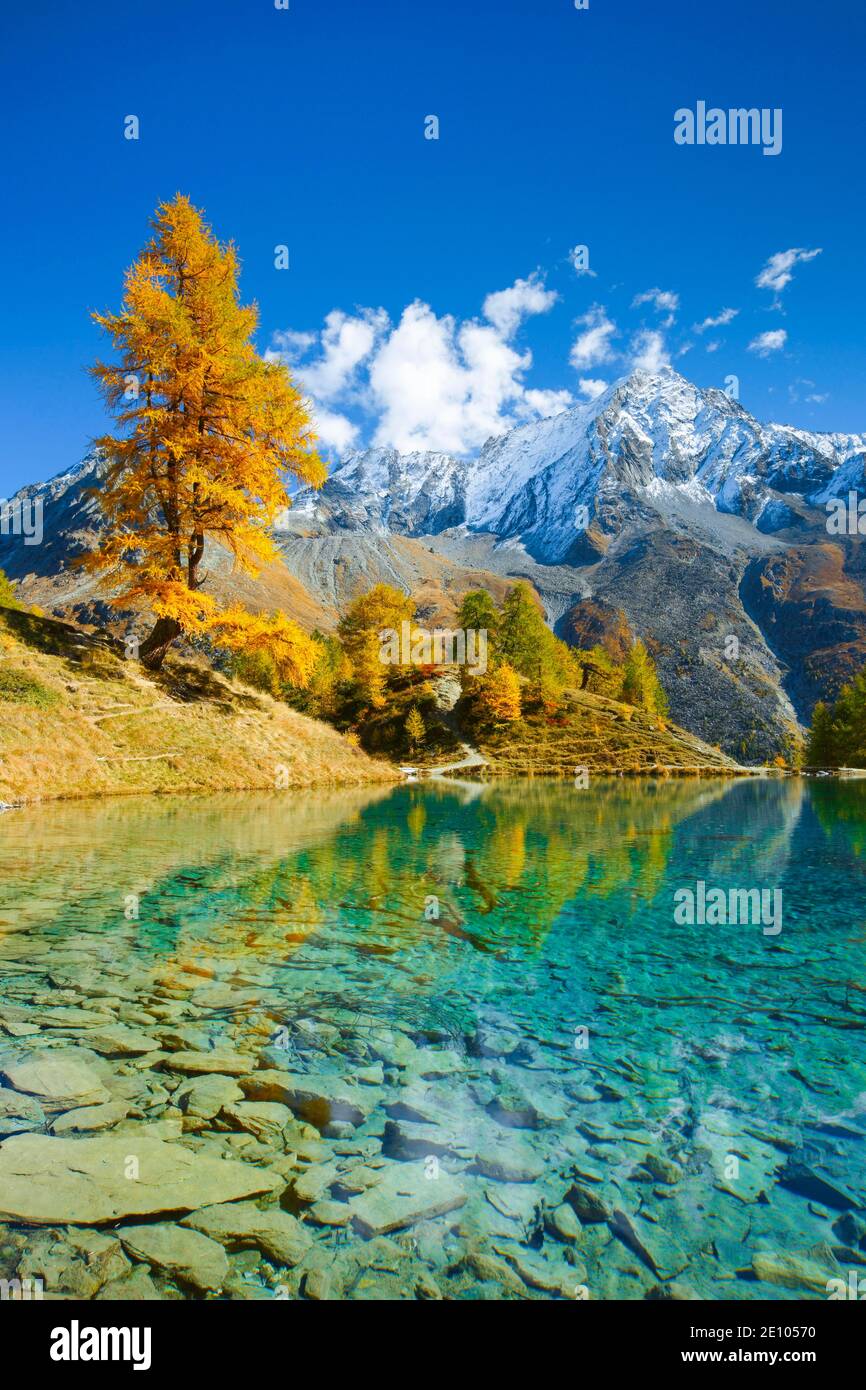 Lac Bleu, Dent de Perroc, Valais, Switzerland, Europe Stock Photo Alamy