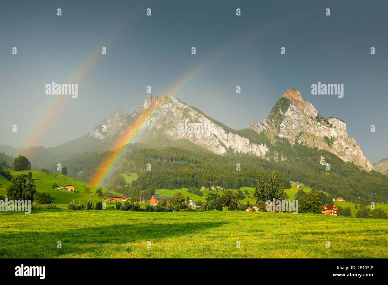 Small and Large Mythen, Schwyz, Switzerland, Europe Stock Photo