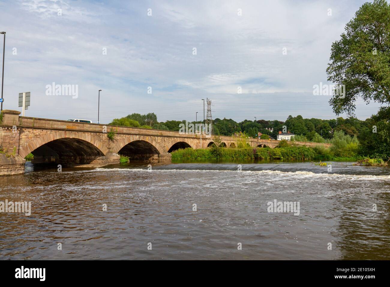View across the Trent Bridge (c.1864) and the River Trent, Burton upon