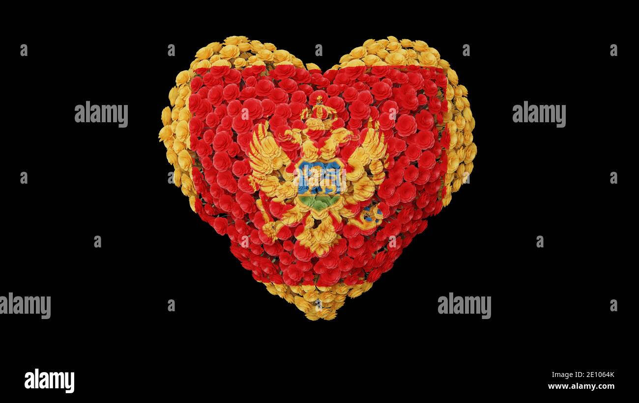 Montenegro National Day. July 13. Statehood Day. Heart shape made out