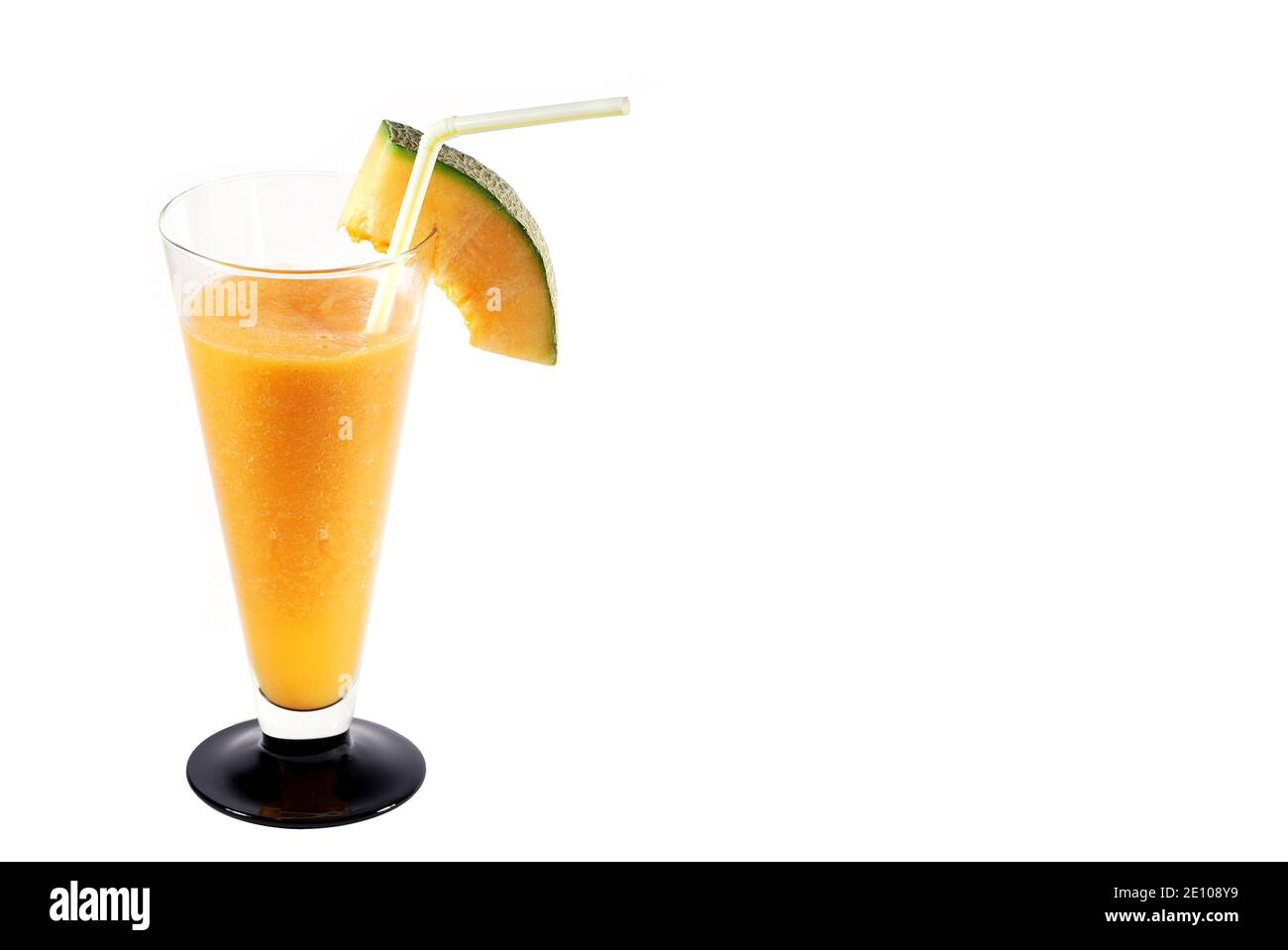 yellow juicy melons healthy ginger smoothie big closeup on white