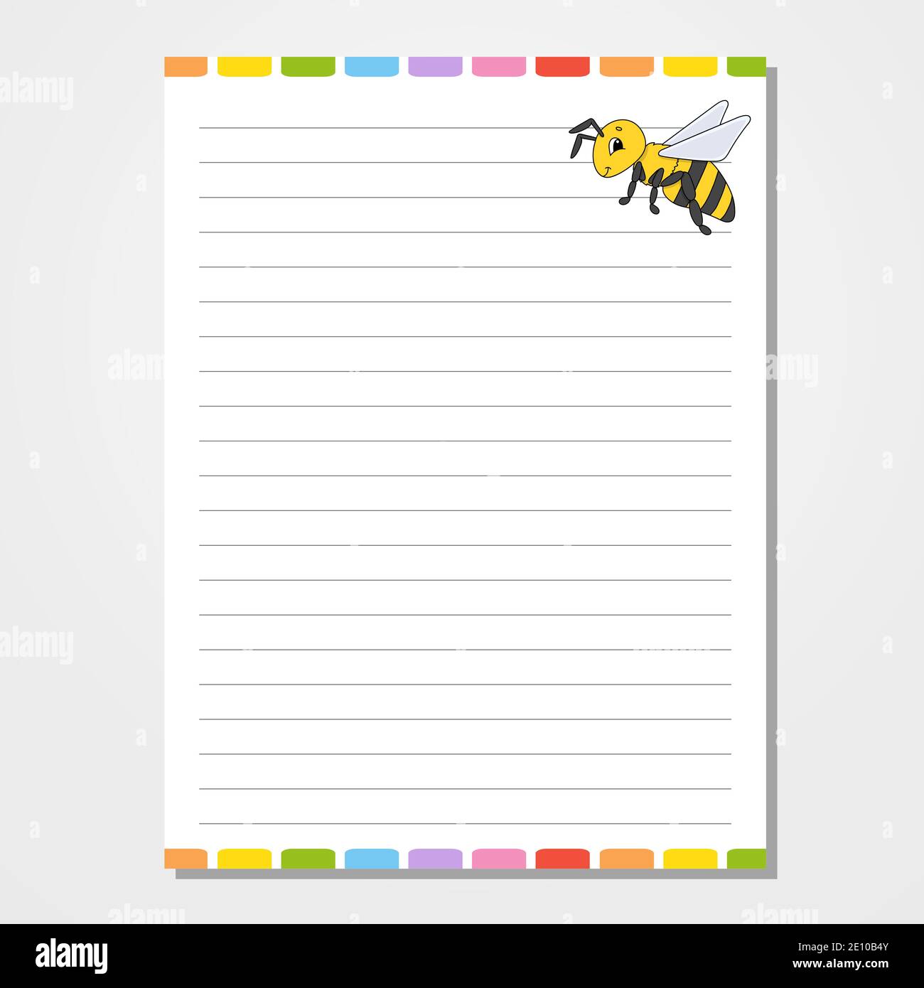 Sheet template for notebook, notepad, diary. Funny character. Isolated ...
