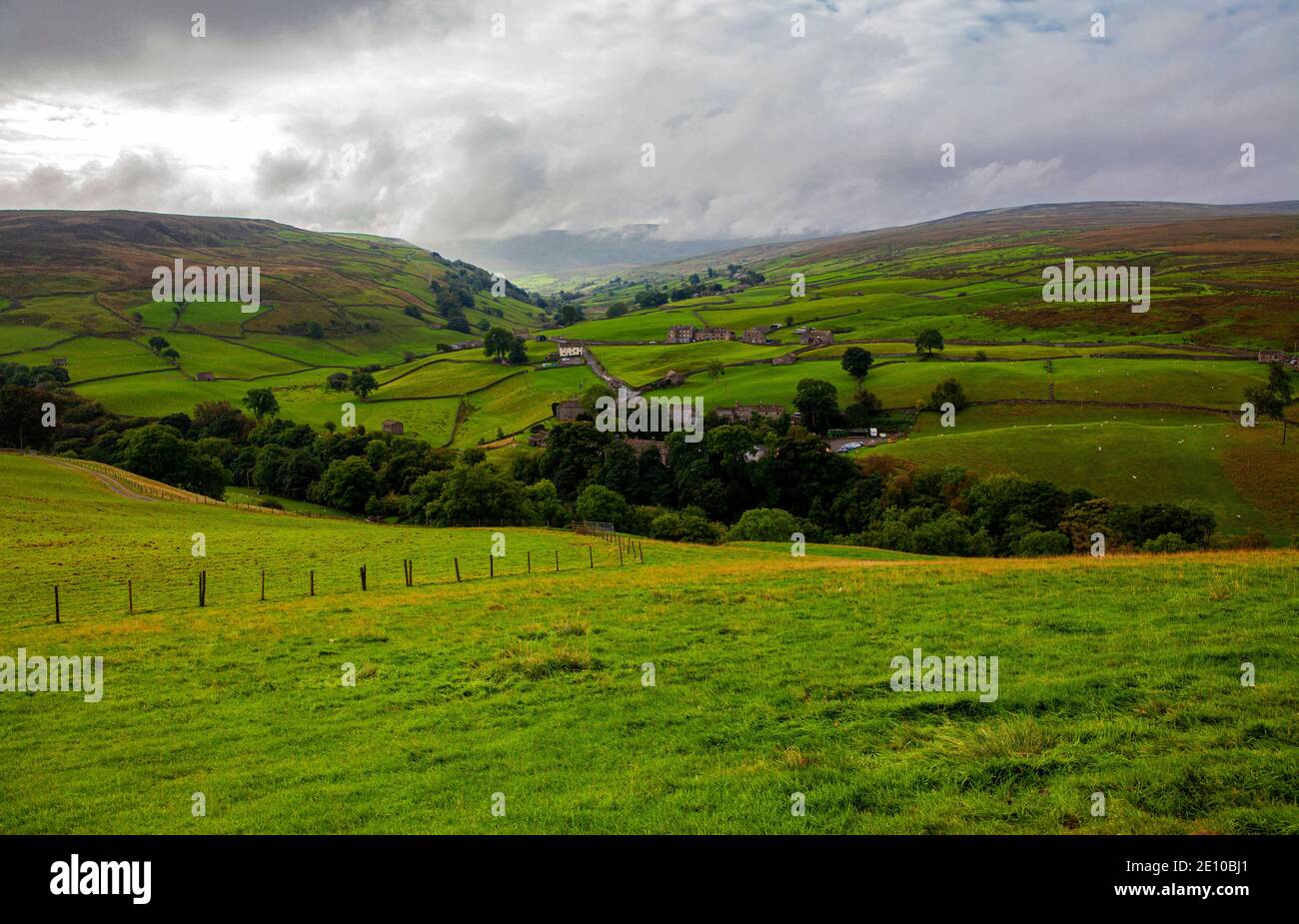 Swaledale; one of the northernmost Dales in the Yorkshire Dales National Park, along the Pennine Way. Stock Photo