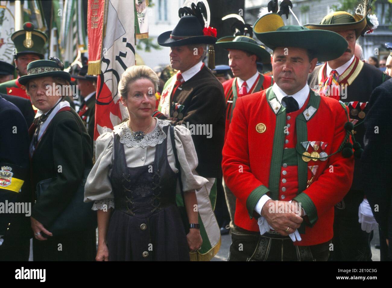 On October 5, 1997 is relocated in Trieste, Italian city but long under the Austro-Hungarian Empire, the monument, removed in 1921, to Princess Elizabeth of Austria 'Sissi', wife of Emperor Franz Joseph. For the occasion gathers a large number of nostalgic and fans of the Empire, with uniforms and vintage clothes. Stock Photo