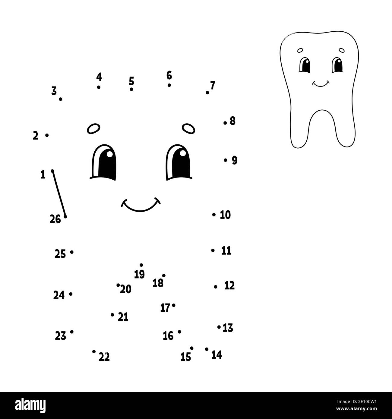 Dot to dot. Draw a line. Handwriting practice. Learning numbers for