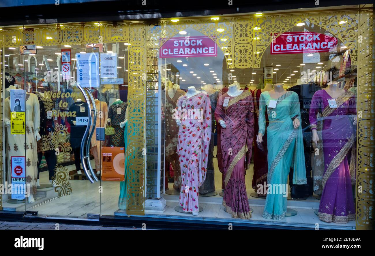Asian of Indian or Bangali origin clothing store in London East End Stock Photo