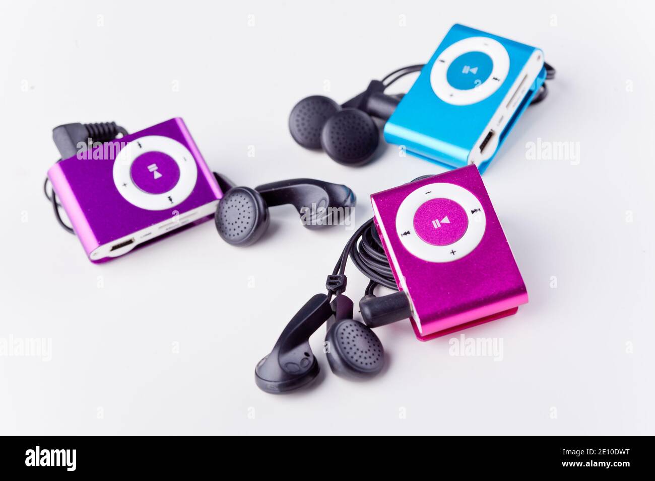 mp3 players on white background Stock Photo Alamy