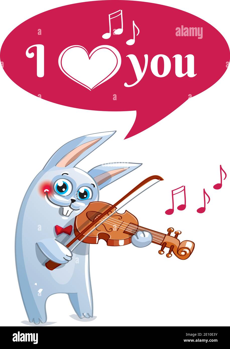 The hare plays the violin. Love Stock Vector