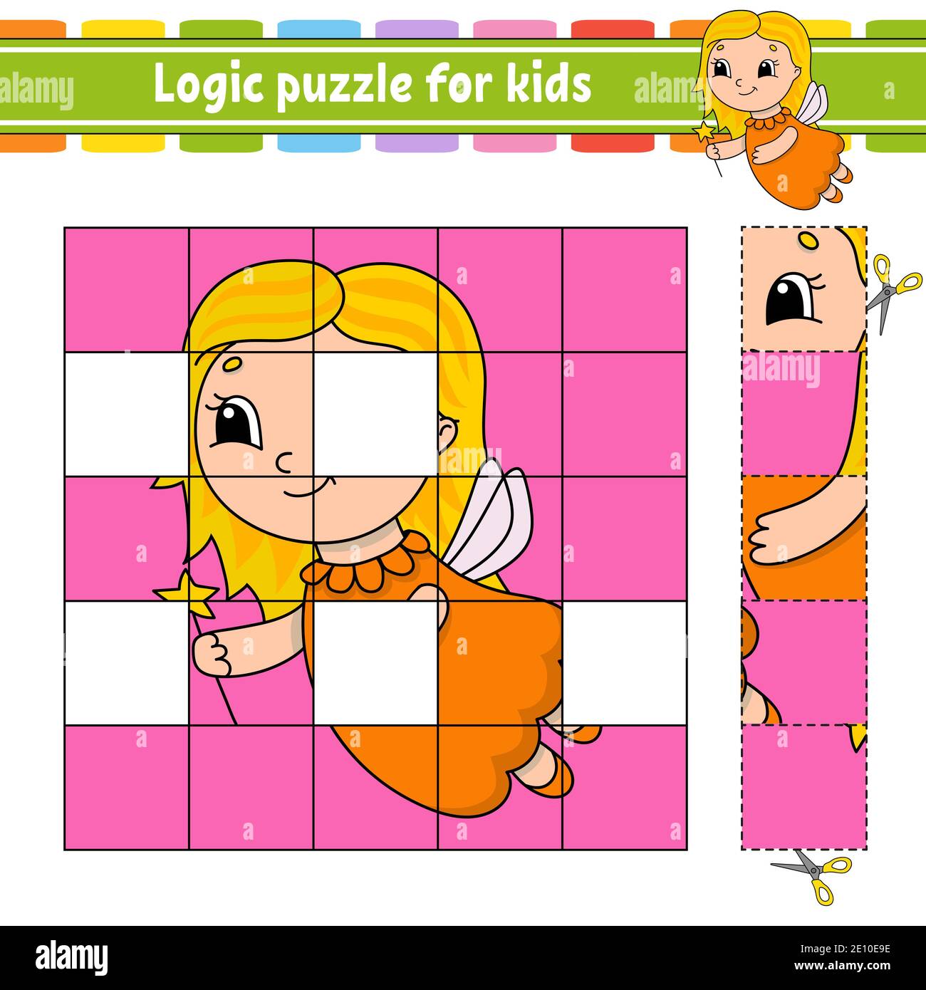Logic puzzle for kids. Education developing worksheet. Learning game for children. Activity page. For toddler. Riddle for preschool. Simple flat isola Stock Vector