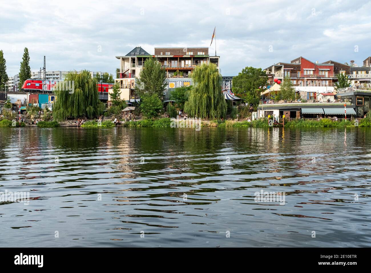 Berlin, Germany. View on the River Spree near Friedrichshain, becoming a beautifull travel destination. Stock Photo