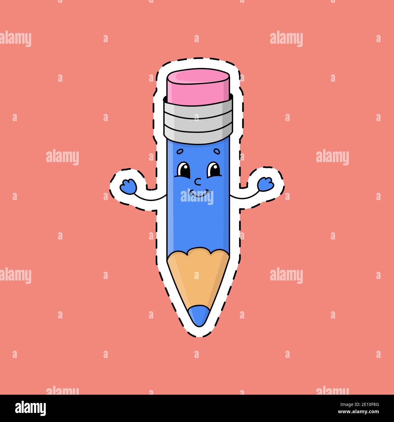 Sticker with a cute character. Colorful vector illustration. Isolated