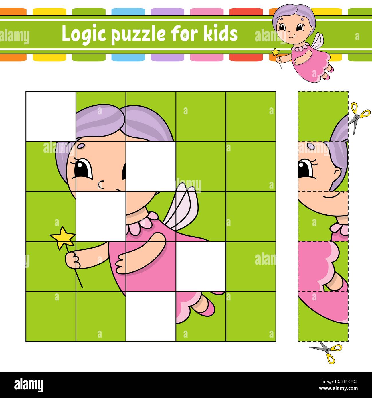 Logic puzzle for kids. Education developing worksheet. Learning game for children. Activity page. For toddler. Riddle for preschool. Simple flat isola Stock Vector